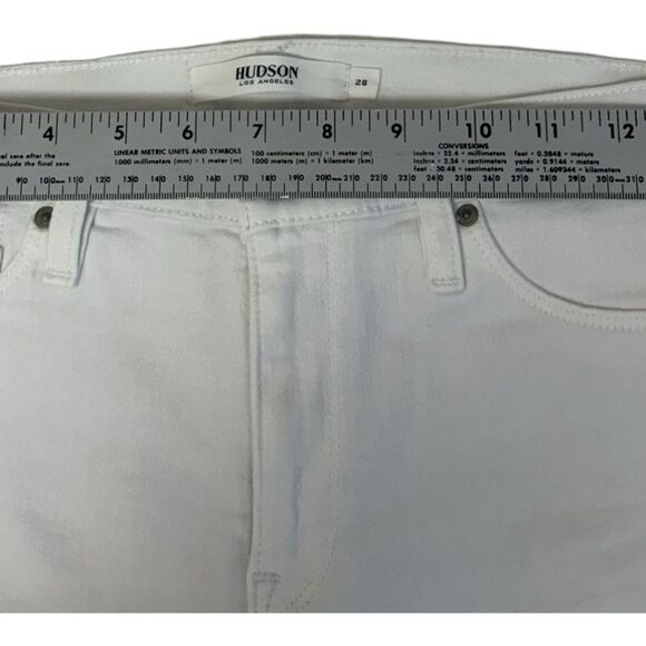 Hudson Jeans Nico Mid Rise Super Skinny Distressed Ankle Denim - Picture 7 of 8